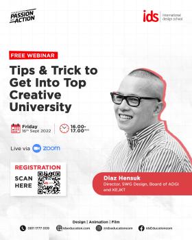 Webinar Tips & Trick to Get Into Top Creative University