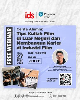 Webinar : Tips Kuliah Film di Luar Negeri Sambil Membangun Karier di Industri Film
